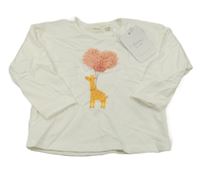 Nové - Smetanové triko s žirafou Sfera
