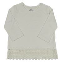 Bílé žebrované triko s krajkou Pepperts