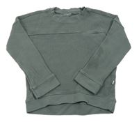 Tmavozelená žebrovaná mikina