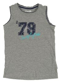 Šedé melírované tílko s číslem Pocopiano