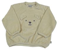 Béžová sametová mikina s medvědem