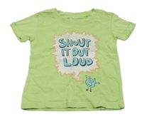 Zelené tričko s nápisem a příšerkou Impidimpi