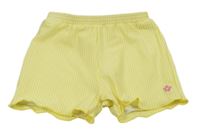 Žluto-bílé pruhované UV kraťasy s výšivkou Topomini