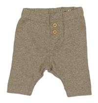 Hnědé melírované lehké tepláky s knoflíky H&M