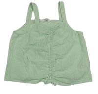 Světlezelený žebrovaný crop top H&M