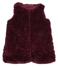 Vínová kožešinová podšitá vesta Destination