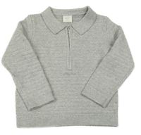 Šedý vzorovaný polo svetr Next