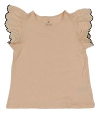 Růžové tričko s volánky H&M