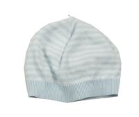 Bílo-modrá pruhovaná úpletová čepice 