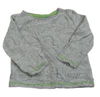 Šedé triko s dinosaury Dopodopo
