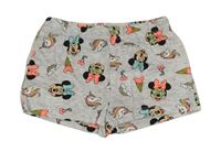 Šedé vzorované kraťasy s Minnie zn. Primark