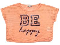 Neonově oranžový síťovaný crop top Charles Vögele
