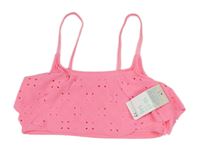 Neonově růžový plavkový top s madeirou Primark