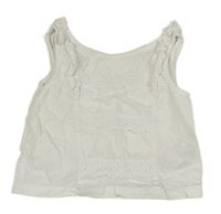 Bílý crop top s madeirou Vertbaudet