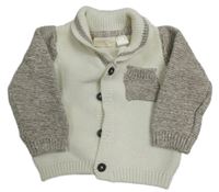 Bílo-béžový propínací svetr Lupilu