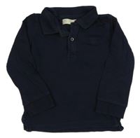Tmavomodré polo triko Zara