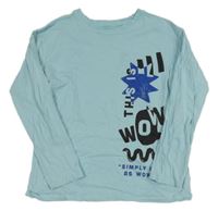 Světlemodré triko s potiskem H&M