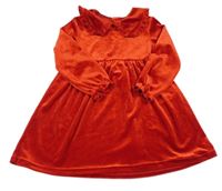 Červené sametové šaty s límečkem dunnes