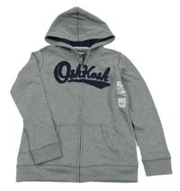 Nové - Šedá propínací mikina s logem a kapucí OshKosh