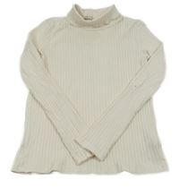 Smetanové žebrované triko s rolákem C&A