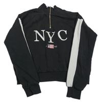 Tmavošedá crop mikina s nápisem H&M