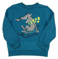 Petrolejová mikina s vlkem C&A