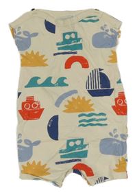 Smetnaovo-barevný kraťasový overal s obrázky Next