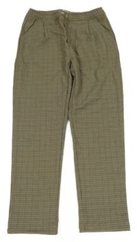 Olivovo-černé vzorované kalhoty Zara