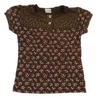 Hnědé květované tričko 