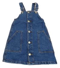 Tmavomodré propínací riflové laclové šaty s kapsami Denim Co.