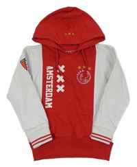 Červeno-bílá fotbalová mikina s kapucí - Ajax Amsterdam 
