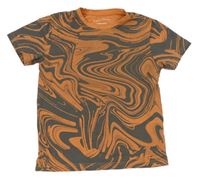 Hnědo-antracitové vzorované tričko Primark
