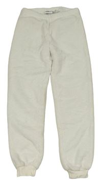 Bílé plyšové tepláky H&M