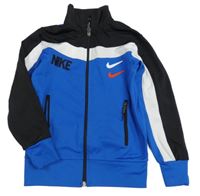 Černo-bílo-modrá propínací sportovní mikina Nike