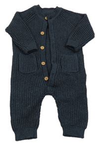 Tmavomodrý pletený overal George