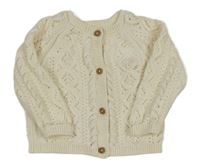 Smetanový vzorovaný propínací svetr F&F