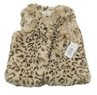 Nové - Béžovo-hnědá kožešinová podšitá vesta Matalan