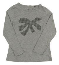 Šedé triko s mašlí 