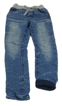 Modré vzorované podšité rifle s úpletovým pasem Chapter young