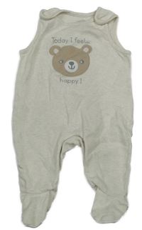 Béžové melírované dupačky s medvídkem C&A