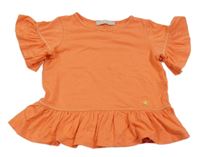 Oranžové tričko s volánky 