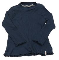 Tmavomodré žebrované triko Esprit