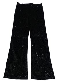 Černé sametové třpytivé flare legíny George