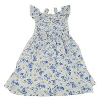 Bílo-modré šaty s motýlky a volánkem LC Waikiki