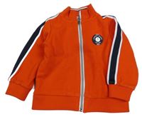 Červeno-tmavomodro-bílá propínací mikina s nášivkou Jacaidi 