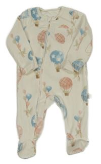 Smetanový sametový overal s balony 