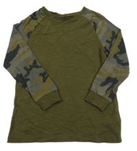 Khaki-šedé triko s army rukávy Next