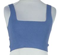 Dámský světlemodrý pletený crop top 