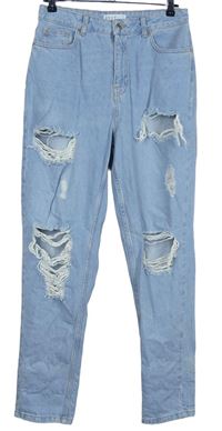 Dámské světlemodré rifle s dírami Primark 