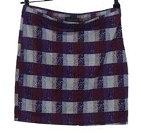 Dámská vínovo-modrá kostkovaná sukně Topshop 